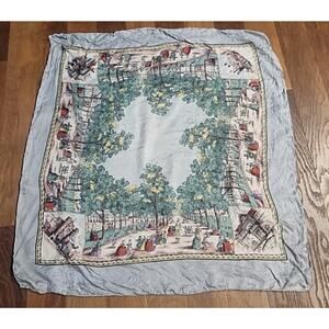 Liberty of London Scarf colonial print ladies gentlemen square 26 x 27 gray red